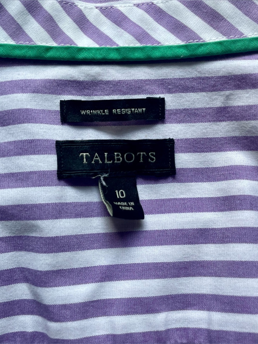 Vintage Talbot’s Purple & White Pin Stripe Button-Down Shirt Size 10 - Picture 6 of 8